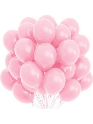 Bal10 Dünyası Pembe Pastel  Balon Seti 50 Adet + 5 mt Balon Zinciri