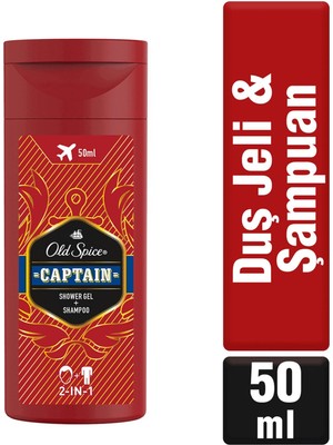 Old Spice Captain 50 ml Duş Jeli ve Şampuan Elma Turuçgil Baharat Kokusuyla Ferahlatıcı Etki