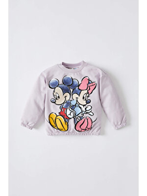 DeFacto Kız Bebek Minnie Mouse Lisanslı Uzun Kollu Pamuklu Sweatshirt W8854A222SP