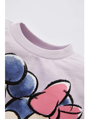 DeFacto Kız Bebek Minnie Mouse Lisanslı Uzun Kollu Pamuklu Sweatshirt W8854A222SP