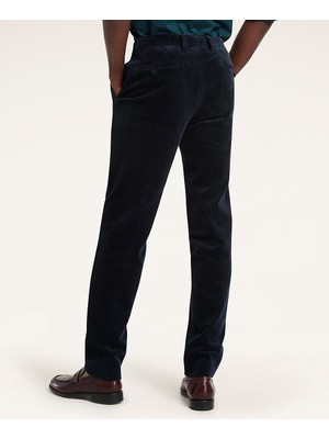 Brooks Brothers Erkek Lacivert Milano Kesim Kadife Pantolon