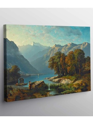 VeraStore Alexandre Calame Geneva Gölüne Bakış Kanvas Tablo