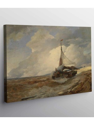 VeraStore Andreas Achenbach Balıkçı Teknesi Kanvas Tablo