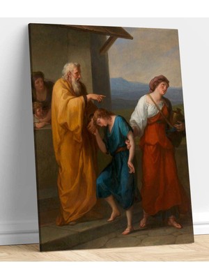 VeraStore Angelica Kauffman Ibrahim Hacer ve Ismail'i Çöle Gönderirken Kanvas Tablo