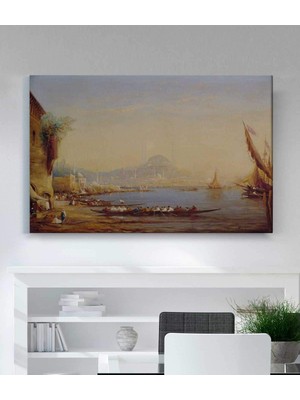 MonoStella Alfred August Felix Bachmann Istanbul Limana Bakış Kanvas Tablo