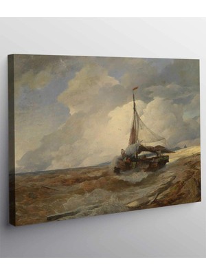 MonoStella Andreas Achenbach Balıkçı Teknesi Kanvas Tablo