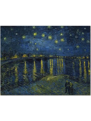 MonoStella Vincent Van Gogh Yıldızlı Gecede Rhone Nehri Kanvas Tablo