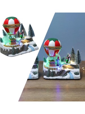 Kesoto Noel Dekorasyon Sıcak Hava Balon Kar Aydınlık Müzik Kış Ev Için Anne ve Kızı Için (Yurt Dışından)