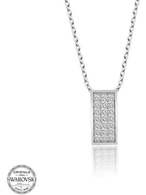 Gumush Swarovski Taşlı Gümüş Sırataş Kadın Kolye