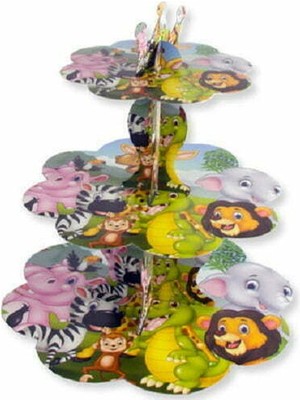 Dipak Safari Temalı 3 Katlı Kek Standı / Cup Cake Stand