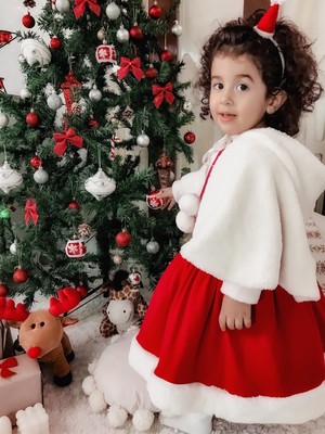 Noelcute Kırmızı Yılbaşı Kız Çocuk Elbise