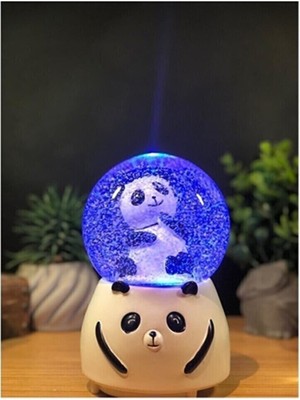 Mobgift Düşünen Panda Orta Boy Işıklı Müzikli Kar Küresi