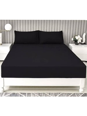 Zambak Tekstil 120 x 200 cm Lastikli Tek Kişilik Siyah Çarşaf Seti
