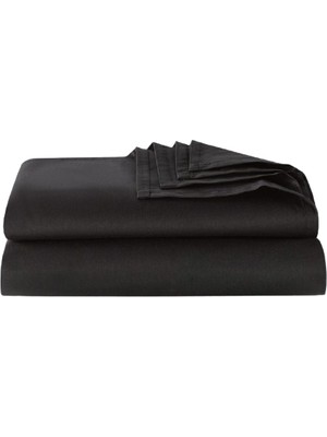 Zambak Tekstil 180 x 240 cm Tek Kişilik Siyah Çarşaf Seti