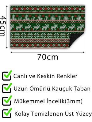 Buket Home Örme Dekoratif Kapı Önü Paspası Dekoratif Kapı Paspası Dış Mekan Paspas Ev Içi Paspası 45X70CM