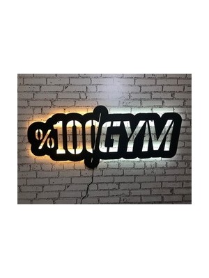 Dekor Hediyelik GYM Ledli Ahşap Tablo