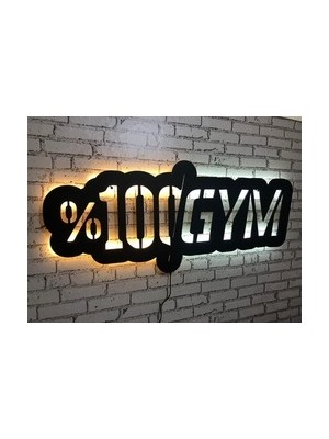 Dekor Hediyelik GYM Ledli Ahşap Tablo