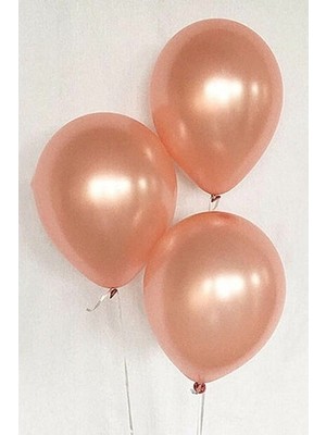 Bal10 Dünyası 12 Inç Metalik Rose Gold Balon 25'li