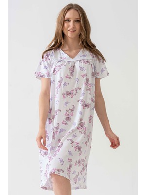 Vienetta Pamuklu Babaanne Kısa Kol Kısa Gecelik
