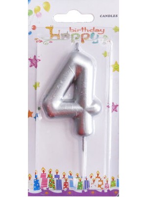 Benim Marifetlerim 4 Yaş Gümüş Pasta Mumu