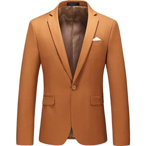 Dewsa Plus Mono Yaka Tek Düğme Slimfit Düz Kahve Erkek Ceket