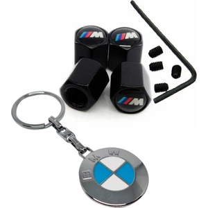 Bmw 3m Logolu Alyanlı Sibop Kapağı ve Mineli Anahtarlık