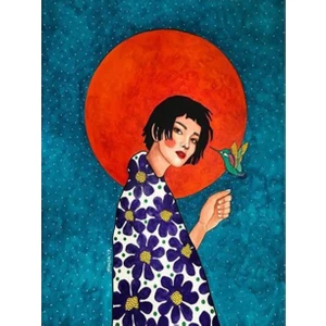 Womb Hobby Kimonalı Kadın Sayılarla Boyama Seti 40 x 50 cm (Tuvale Gerili)