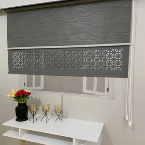 Volper Mekanik LZR1045 Çift Mekanizmalı Lazer Kesim Tül ve Stor Perde Antrasit 180 x 260 Cm.