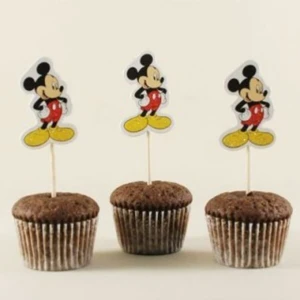 Mickey Mouse Temalı Pasta Üstü Kürdan 20 Adet