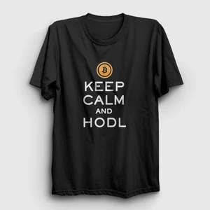 Unisex Siyah Keep Calm And Hodl Bitcoin T-Shirt