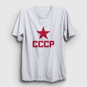 Unisex Beyaz Red CCCP Sovyetler Birliği T-Shirt