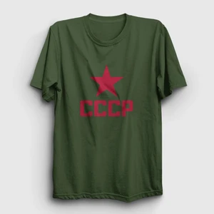 Unisex Haki Red CCCP Sovyetler Birliği T-Shirt