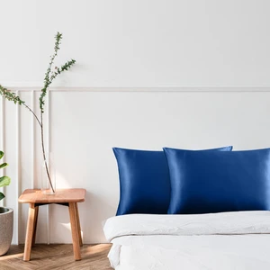Gece Mavisi (Lacivert) Ipek Saten Yastık Kılıfı 50 x 70 2'li