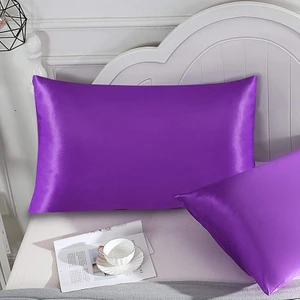 Koyu Mor Ipek Saten Yastık Kılıfı 50 x 70 2'li