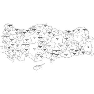 Pi Papers Türkiye Il Haritası Kendiliğinden Tutunan Akıllı Kağıt 150 cm x 87 cm Rulo