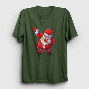 Unisex Haki Dabbing Noel Baba Santa Claus Yılbaşı T-Shirt