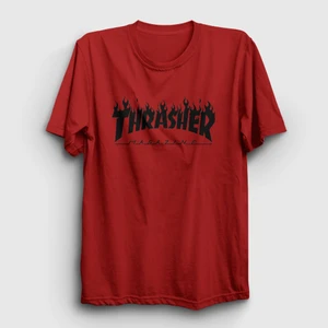 Unisex Kırmızı Logo V6 Thrasher T-Shirt