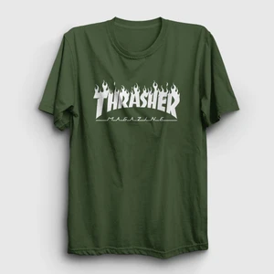 Unisex Haki Logo V6 Thrasher T-Shirt