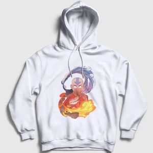 Unisex Beyaz Aang Anime Avatar The Last Airbender Kapüşonlu Sweatshirt