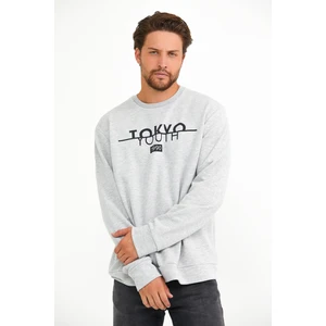 Süperlife Bisiklet Yaka Tokyo Basklıl Sweat SPR22SW134
