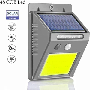 48 Ledli Güneş Enerjili Bahçe Lambası Hareket Sensörlü Solar Şarj Olabilen