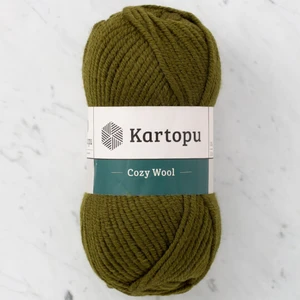 5'li Paket Cozy Wool K410 Haki Yeşil %25 Yün Örgü İpi