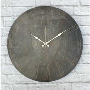 Mermer Desenli ,çizgi Rakamlı Duvar Saati Çap 50 cm