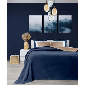 Twin Soft Pamuklu Çift Kişilik Battaniye Kahve Mavi 200 x 220 5012A