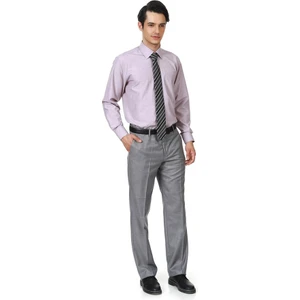 Erkek Açık Gri Poliviskon Kumaş Pantolon