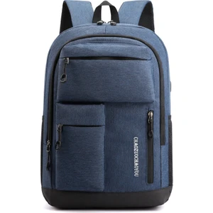 USB Şarj Girişli Bilgisayar Sırt Çantası - Gri (Yurt Dışından)