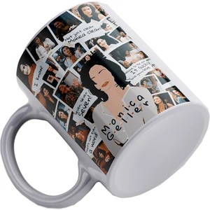 Friends Monica Fotoğraf Albümü Üç Tarafı Baskılı Beyaz Porselen Kupa