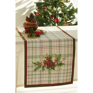 Ays Home Ayshome Kokina Dallı Ekoseli Yılbaşı Runner 45x140