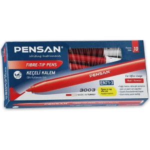 3003 Ofis Tipi Keçeli Kalem 10'lu Kırmızı