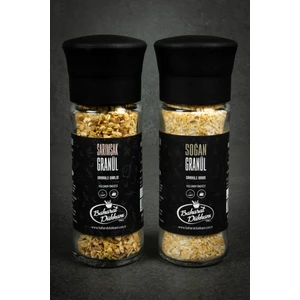 Baharat Dükkanı Sarımsak Granül - Soğan Granül 2'li Set (Değirmen Kapak)